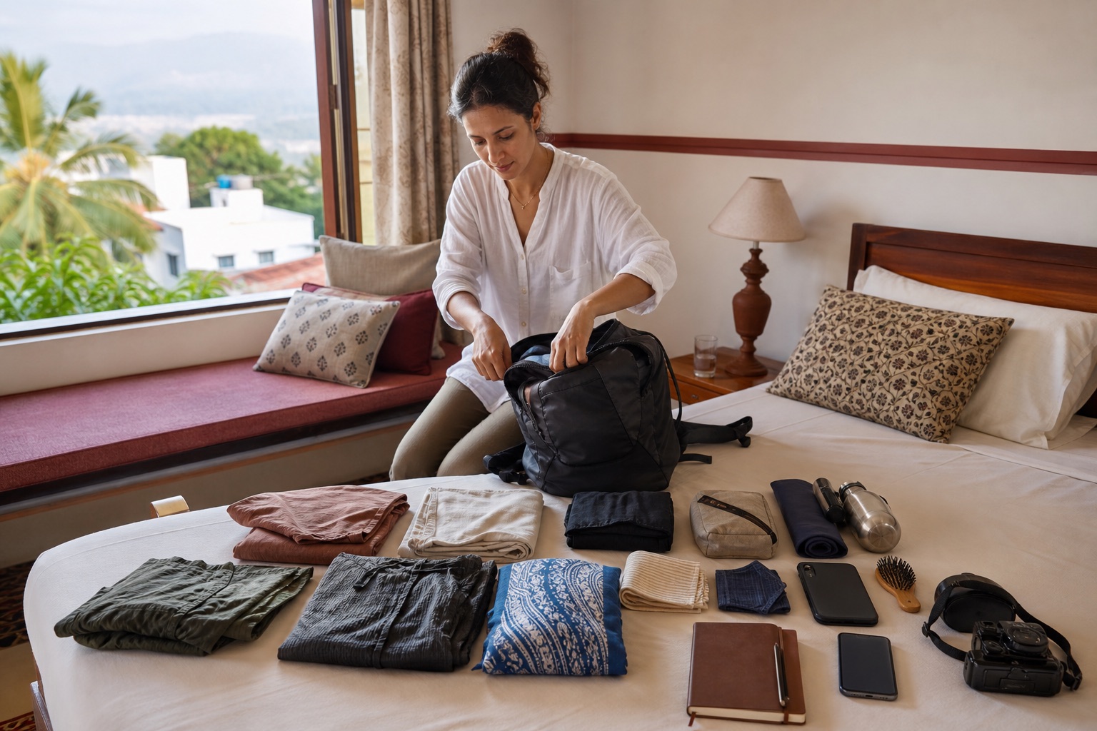 Travel scene for A lighter packing system for solo travel in India